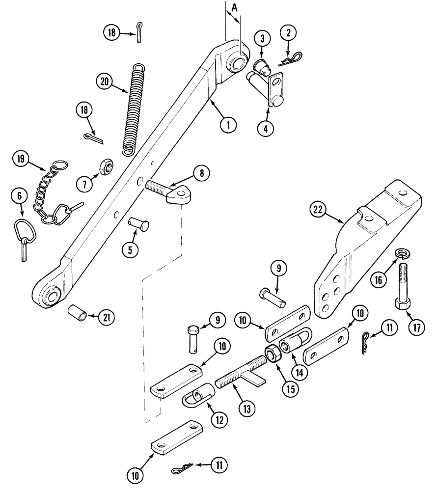 Схема запчастей Case IH CX90 - (09-66) - LOWER LINKS - THREE POINT HITCH (09) - CHASSIS/ATTACHMENTS