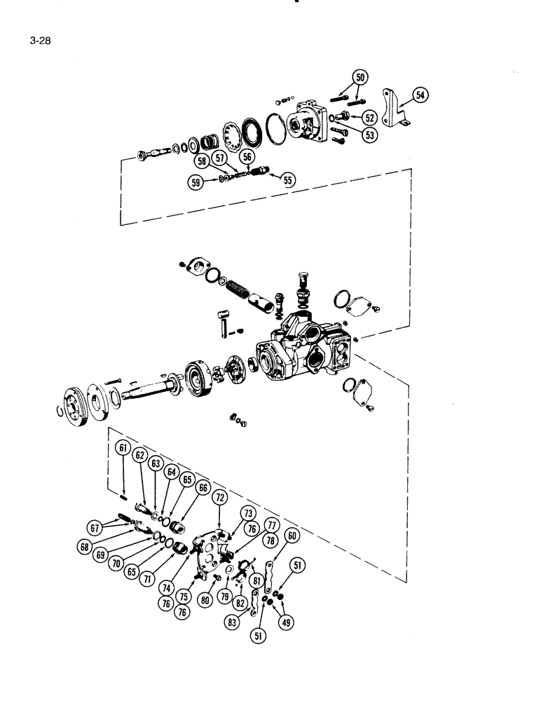 Схема запчастей Case IH 4000 - (3-28) - FUEL INJECTION PUMP, D-239 DIESEL ENGINE (03) - FUEL SYSTEM