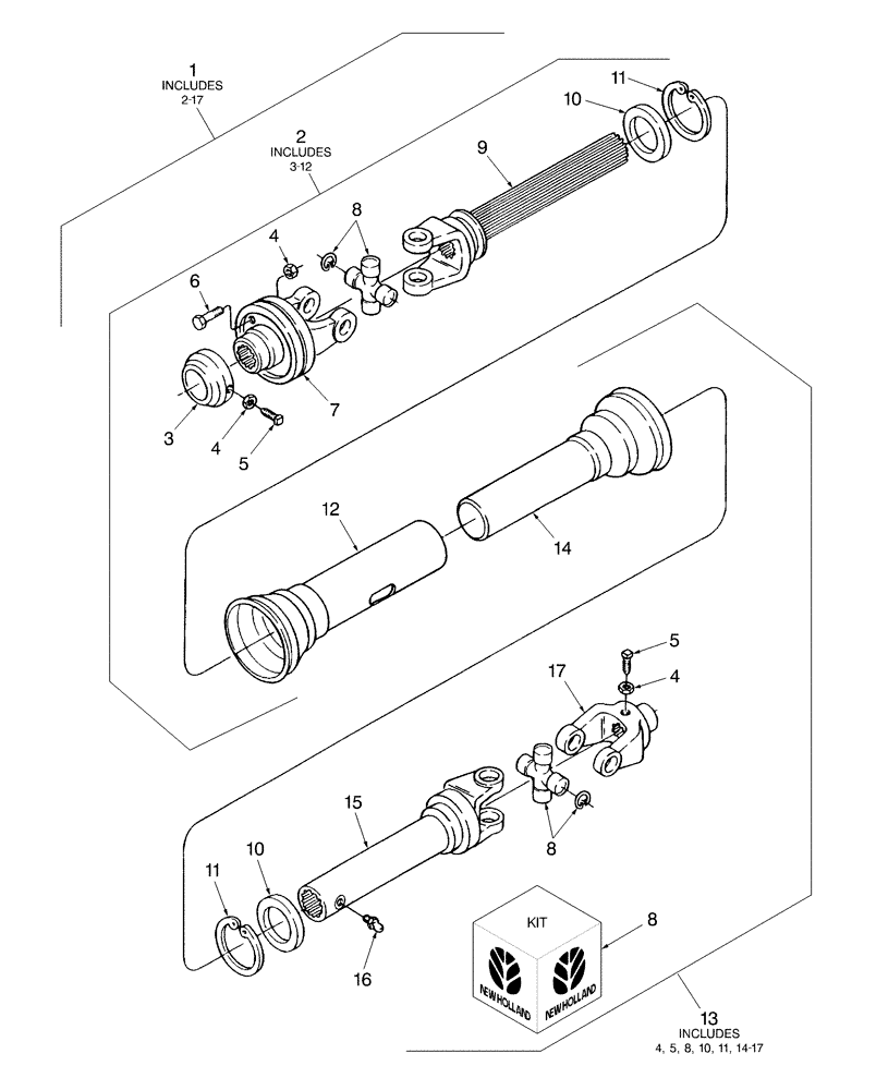 Схема запчастей Case IH 716C - (035) - REAR PTO ASSEMBLY, 60" 