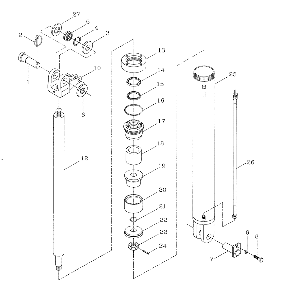 Схема запчастей Case IH 7700 - (B02[11]) - HYDRAULIC CYLINDER {BASECUTTER LIFT} Hydraulic Components & Circuits