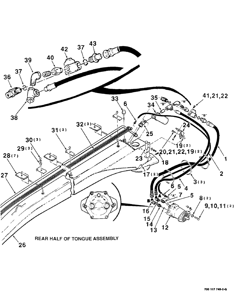 Схема запчастей Case IH 8380 - (8-18) - TONGUE AND HYDROSTATIC DRIVE ASSEMBLY, REAR, SERIAL NUMBER CFH0009501 THRU CFH0009636 (08) - HYDRAULICS