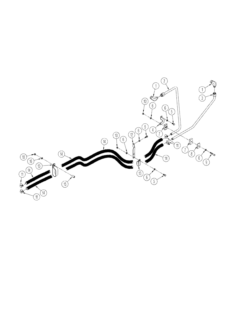 Схема запчастей Case IH STX275 - (09-39) - HEATER HOSES (09) - CHASSIS/ATTACHMENTS