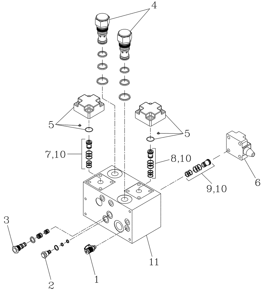 Схема запчастей Case IH 7700 - (B05[10]) - HYDRAULIC VALVE {Chopper} Hydraulic Components & Circuits