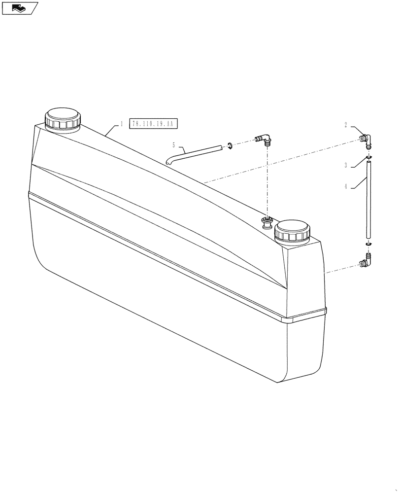 Схема запчастей Case IH 810 - (78.110.19.BA) - RINSE TANK SIGHT GAUGE (78) - SPRAYING