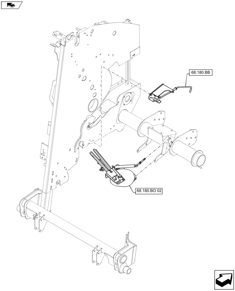 Схема запчастей Case IH RB465 - (68.180.AA) - VAR - 726964 - TWINE WRAPPER (68) - TYING/WRAPPING