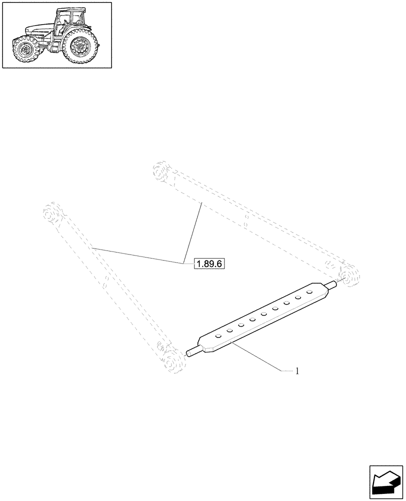 Схема запчастей Case IH JX1080U - (1.89.6/02) - (VAR.899) SUPPLEMENTARY TOW DEVICE - CROSS-PIECE (09) - IMPLEMENT LIFT