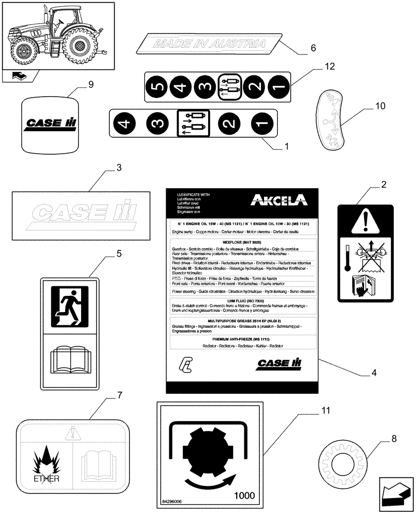 Схема запчастей Case IH MAXXUM 115 - (1.98.0[02]) - DECALS (13) - DECALS