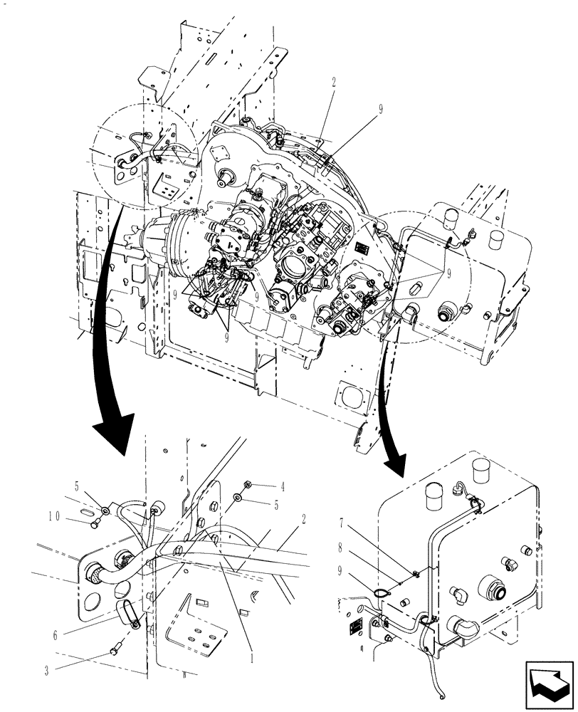 Схема запчастей Case IH 8120 - (55.100.34[02]) - WIRE HARNESS, ENGINE GEARBOX - 8120/8120(LA) (55) - ELECTRICAL SYSTEMS