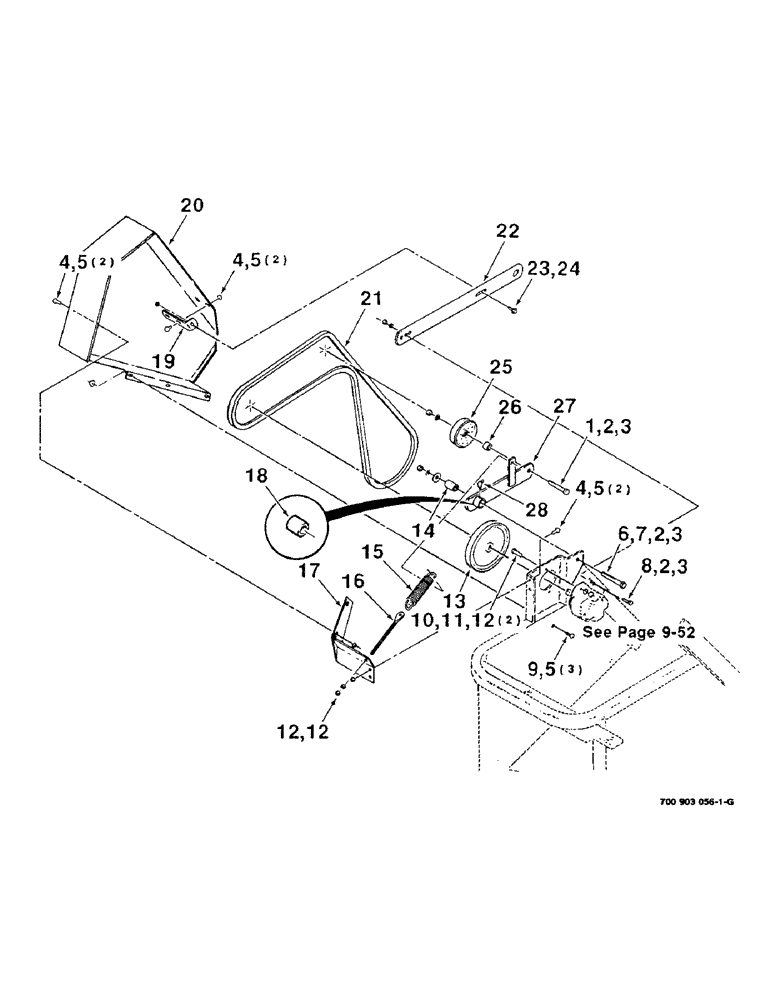 Схема запчастей Case IH 8530 - (9-40) - BALE THROWER DRIVE ASSEMBLY Decals & Attachments