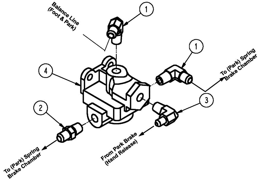 Схема запчастей Case IH FLX3010 - (07-009) - QUICK RELEASE, PARK BRAKE Pneumatics