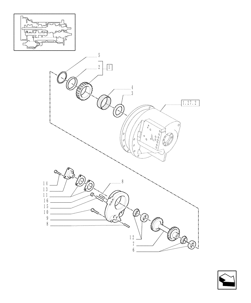 Схема запчастей Case IH MXU135 - (1.27.1) - HYDRAULIC CONTROL - FRICTION CLUTCH (03) - TRANSMISSION