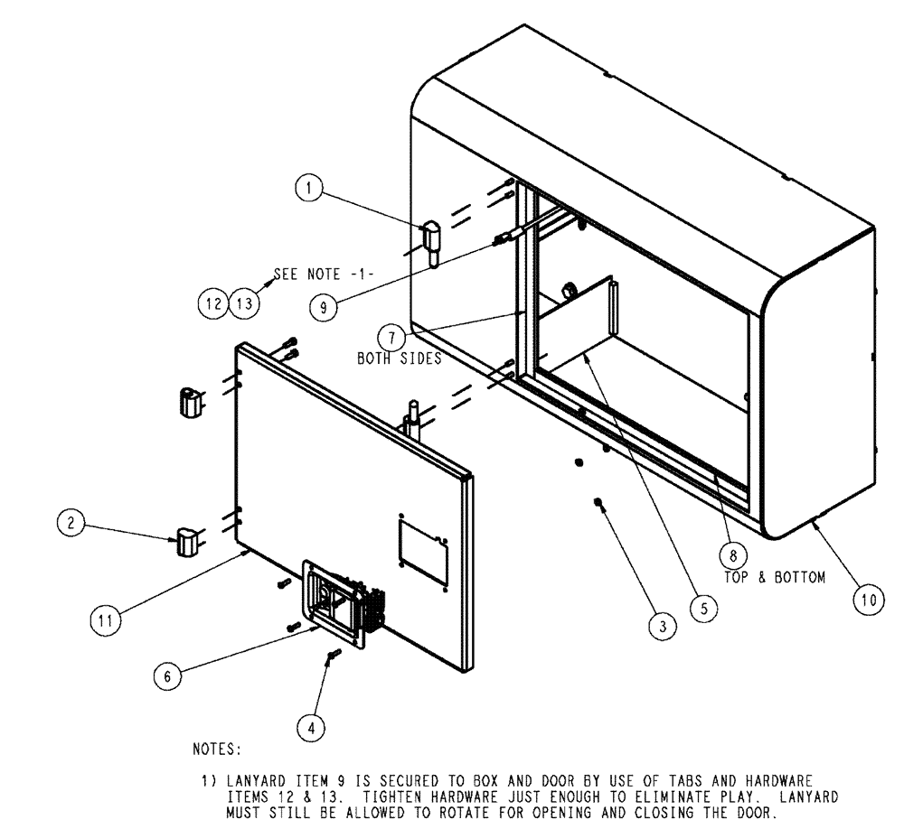 Схема запчастей Case IH SPX3200 - (11-013) - STORAGE BOX GROUP Options