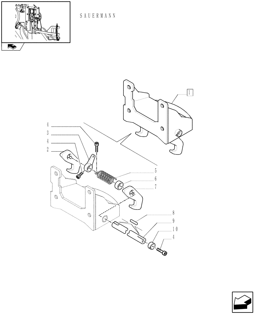 Схема запчастей Case IH FARMALL 95C - (1.89.3/11A) - AUTOMATIC PICK UP HITCH - BREAKDOWN (09) - IMPLEMENT LIFT