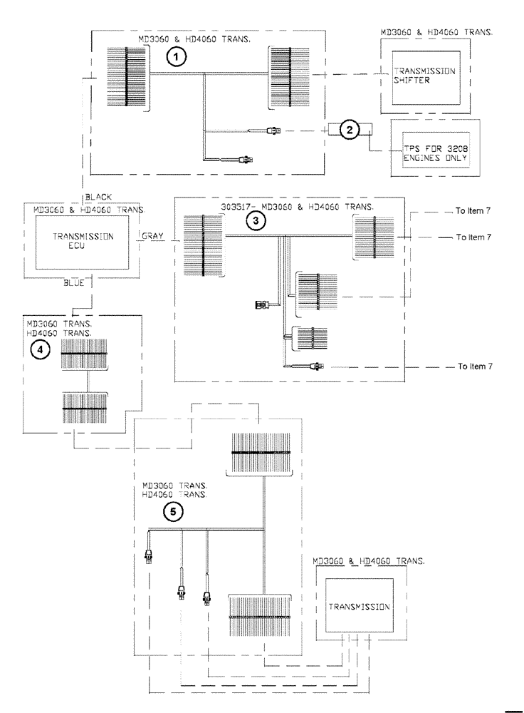 Схема запчастей Case IH FLX3330B - (08-001[01]) - MAIN ELECTRICAL HARNESSES (06) - ELECTRICAL