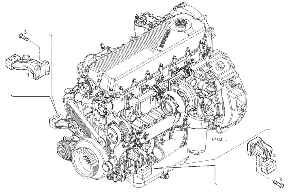 Схема запчастей Case IH F2CE9684M E006 - (0443.003) - FRONT ENGINE MOUNTING 