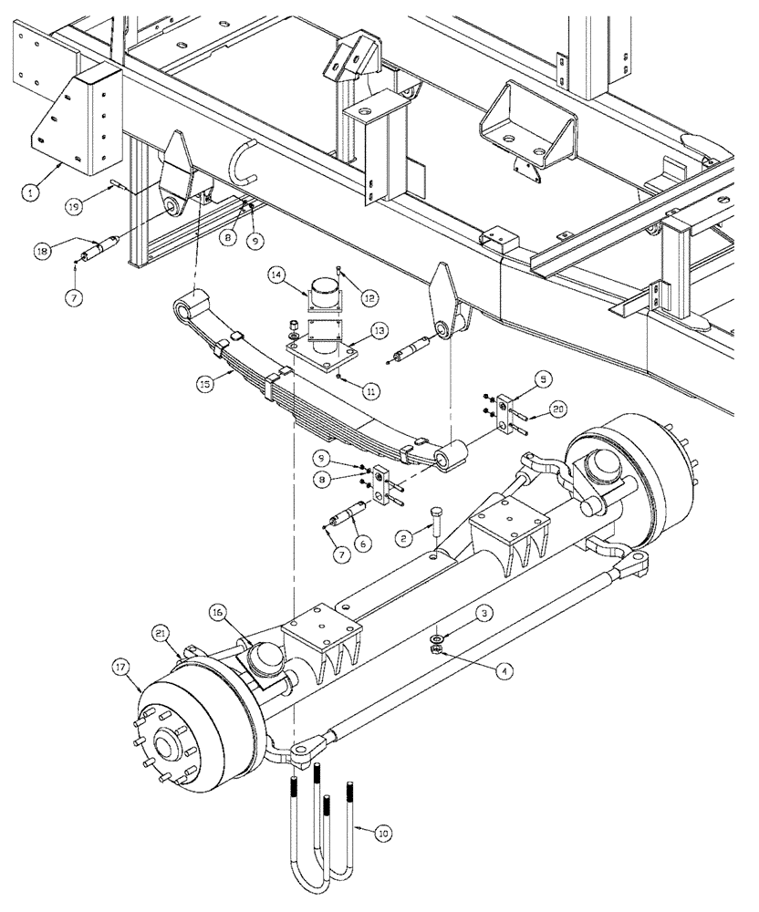 Схема запчастей Case IH 4300 - (04-001) - FRONT AXLE ASSEMBLY Frame & Suspension