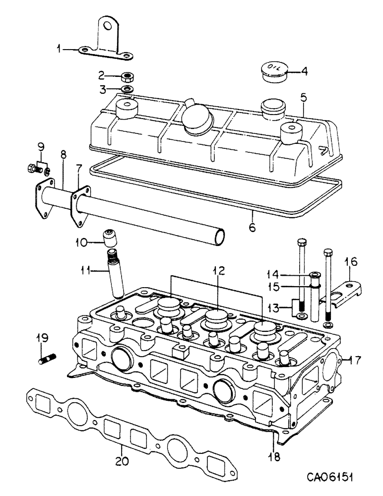 Схема запчастей Case IH 4150 - (12-01) - POWER, CYLINDER HEAD, MAZDA ENGINE (04) - Drive Train