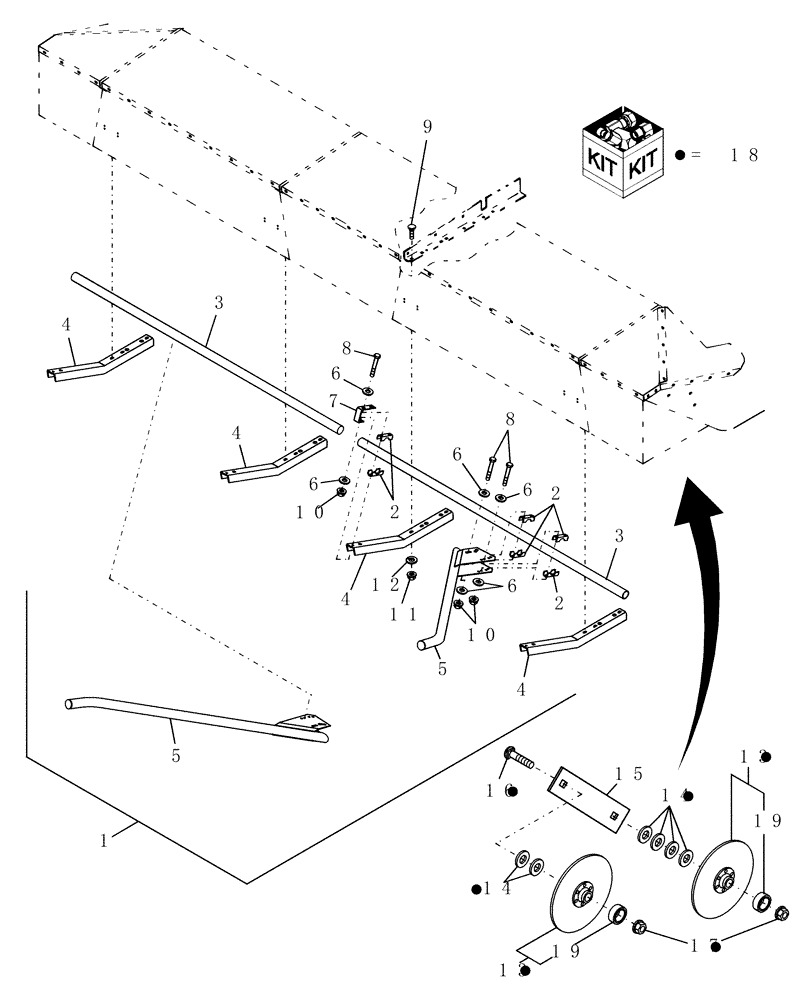 Схема запчастей Case IH RDX181 - (20.18.03) - PUSHBAR DIVIDER & ROLLING CROP DIVIDER Attachments