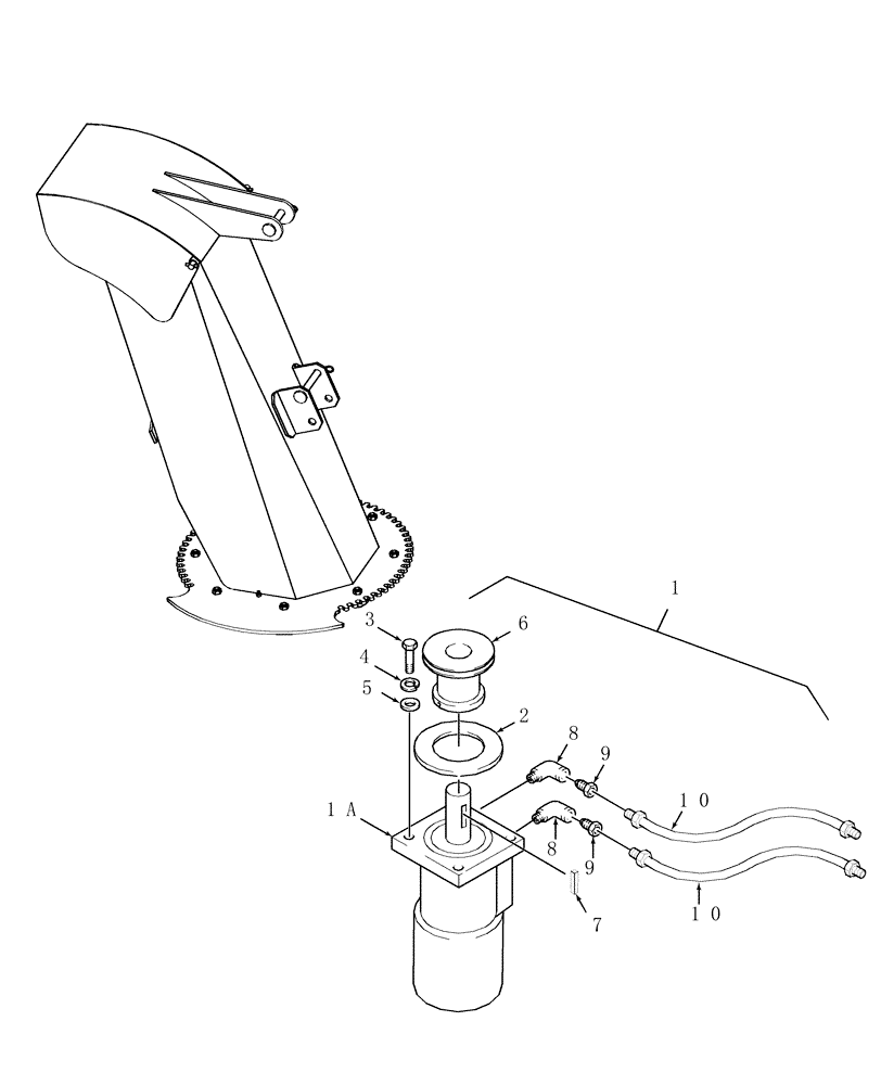 Схема запчастей Case IH 716C - (039) - HYDRAULIC SPOUT ROTATION KIT 