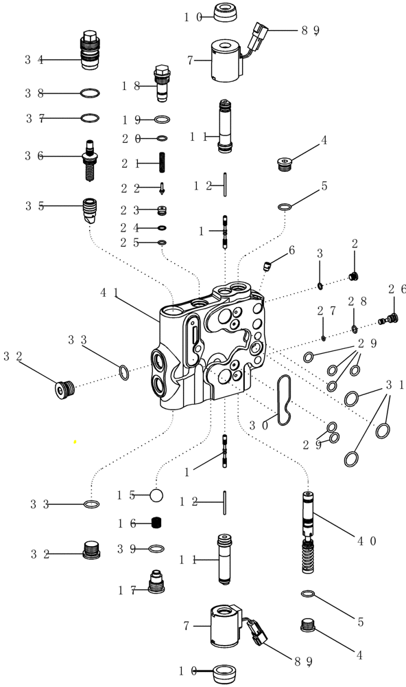 Схема запчастей Case IH MX255 - (08-22) - HITCH VALVE ASSEMBLY - TRANSMISSION BSN AJB0362561 (08) - HYDRAULICS