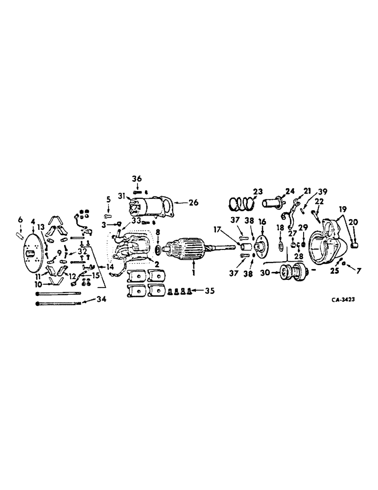 Схема запчастей Case IH 2400 - (08-10) - ELECTRICAL, CRANKING MOTOR, DELCO-REMY, DIESEL ENGINE TRACTORS WITH SYNCHROMESH TRANSMISSION (06) - ELECTRICAL