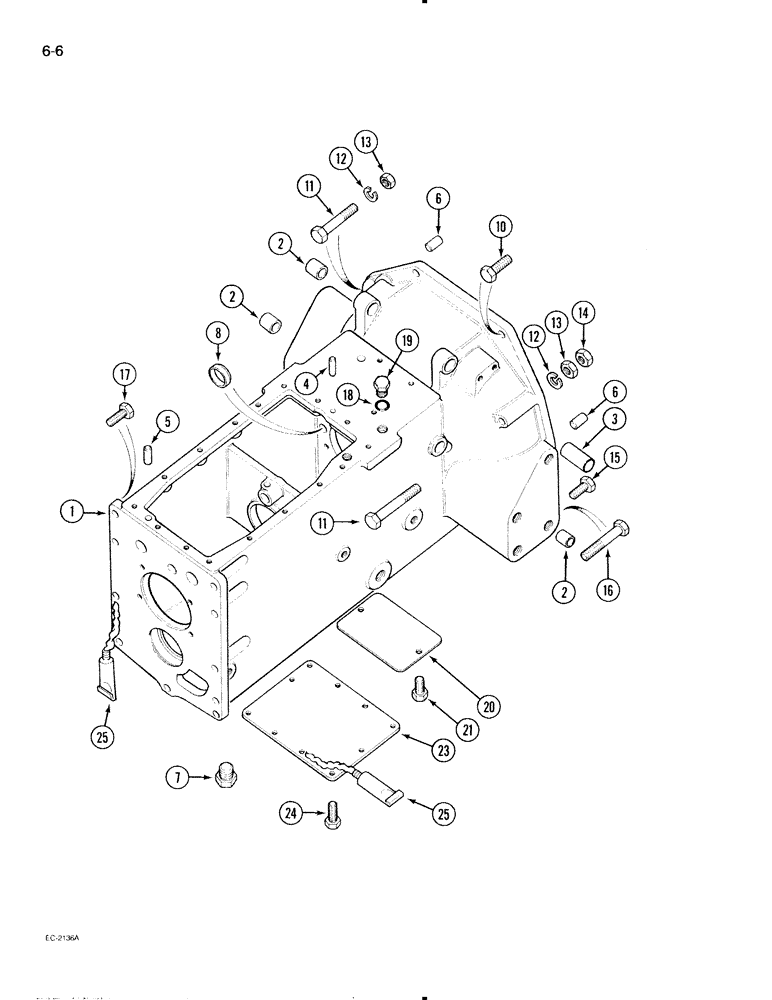 Схема запчастей Case IH 595 - (6-006) - CLUTCH HOUSING (06) - POWER TRAIN