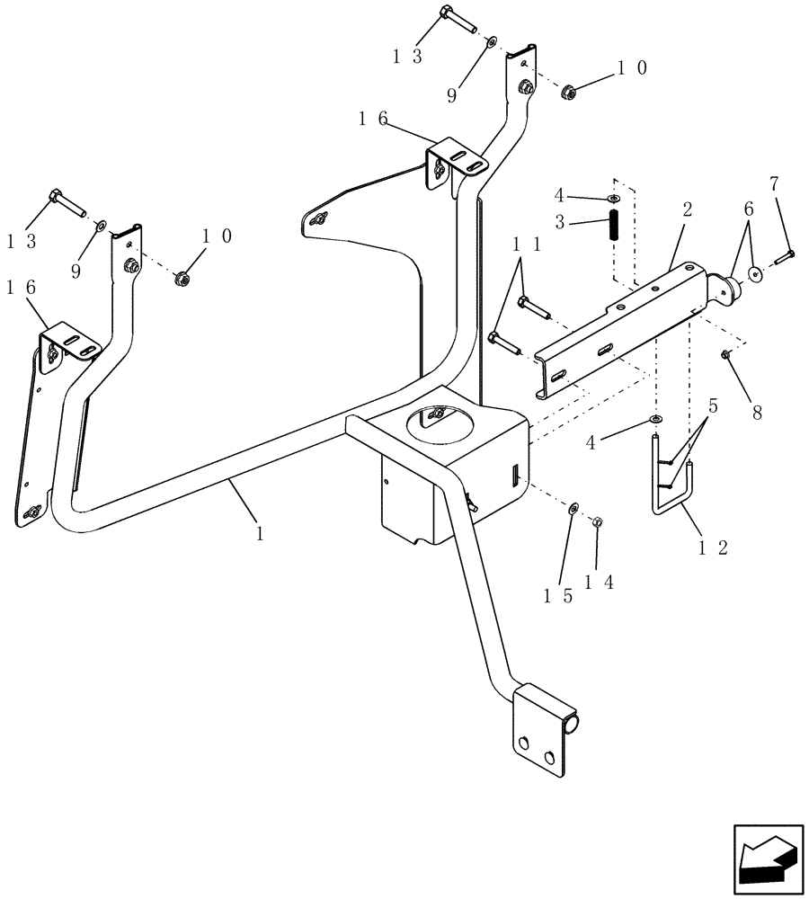 Схема запчастей Case IH 9120 - (55.404.15) - SUPPORT TUBE & HINGE, L.H. REAR TAIL LIGHT PANEL (55) - ELECTRICAL SYSTEMS