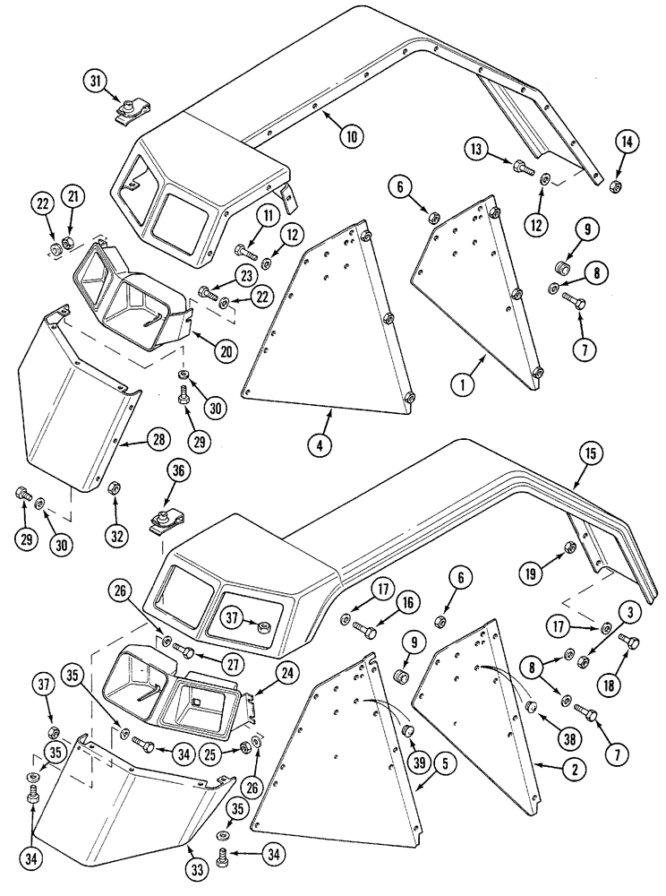 Схема запчастей Case IH 5220 - (9-122) - FENDERS AND EXTENSIONS, REAR, CAB (09) - CHASSIS/ATTACHMENTS