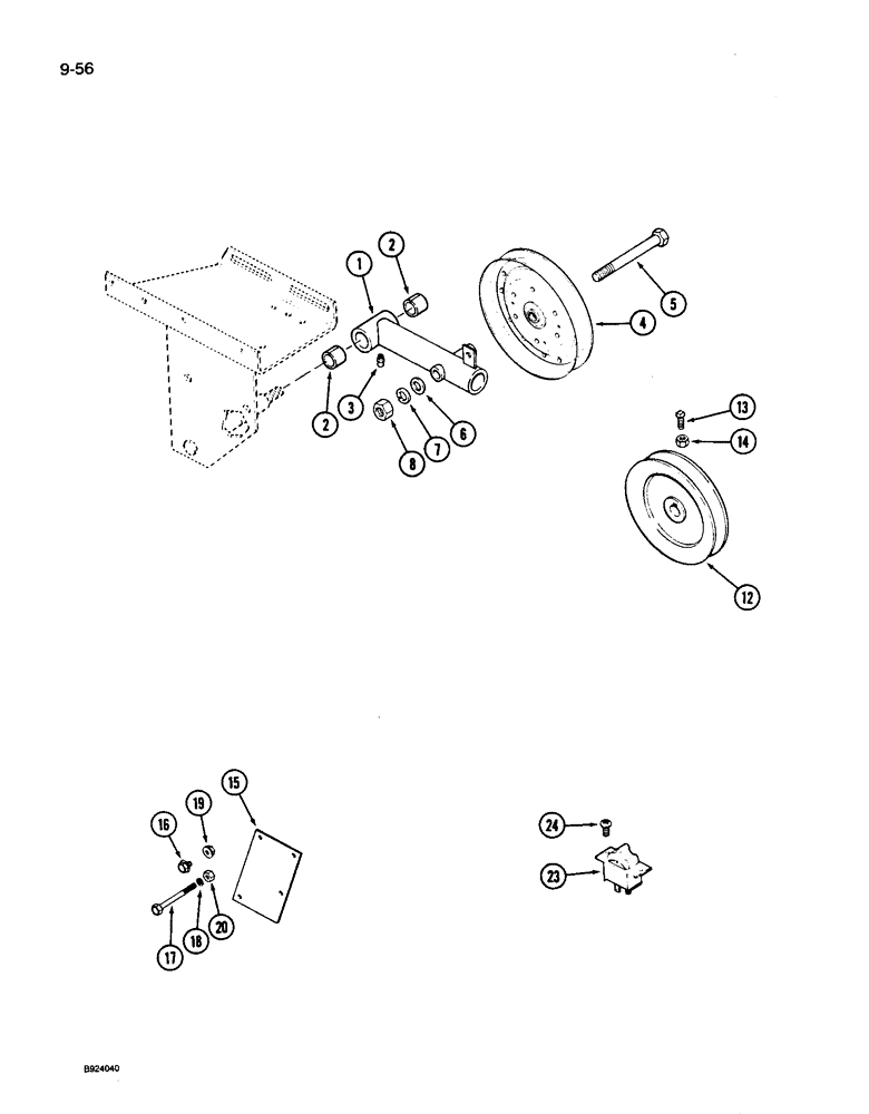 Схема запчастей Case IH 1010 - (9-056) - REEL DRIVE, DRIVES, 1420E, 1440E, 1460E AND 1480E COMBINE (58) - ATTACHMENTS/HEADERS