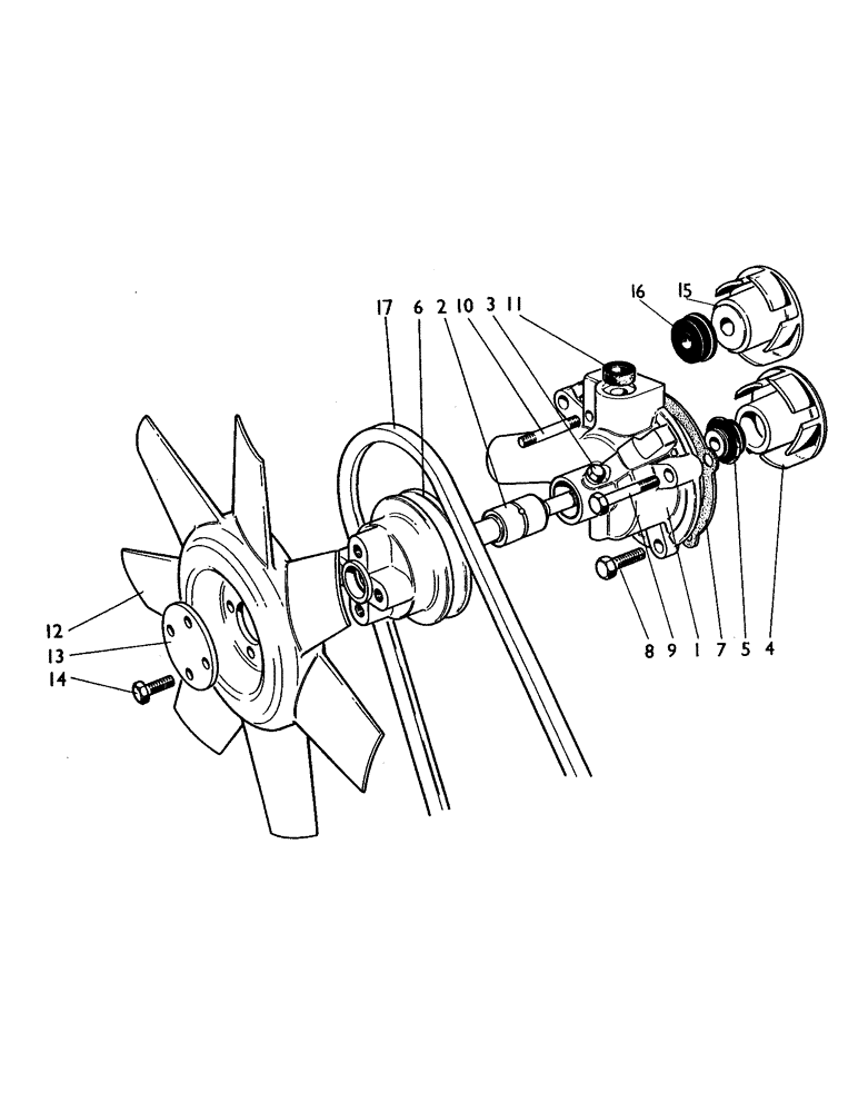 Схема запчастей Case IH 885 - (A56) - ENGINE, WATER PUMP, 885G GASOLINE TRACTOR, 885 DIESEL TRACTOR, UP TO E29639 (01) - ENGINE