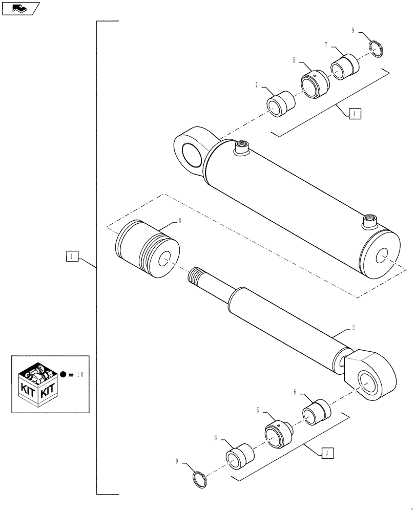 Схема запчастей Case IH 3230 - (35.900.15) - FOLD CYLINDER, REAR INNER BOOM (35) - HYDRAULIC SYSTEMS