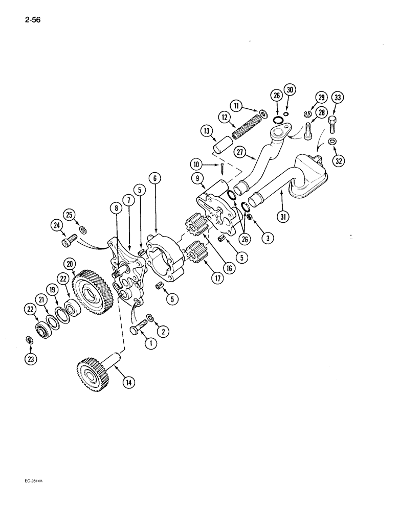 Схема запчастей Case IH 895 - (2-56) - OIL PUMP (02) - ENGINE