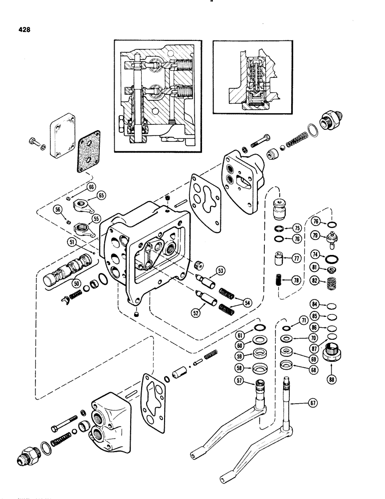 Схема запчастей Case IH 1070 - (0428) - A45419 AUXILIARY VALVE (08) - HYDRAULICS