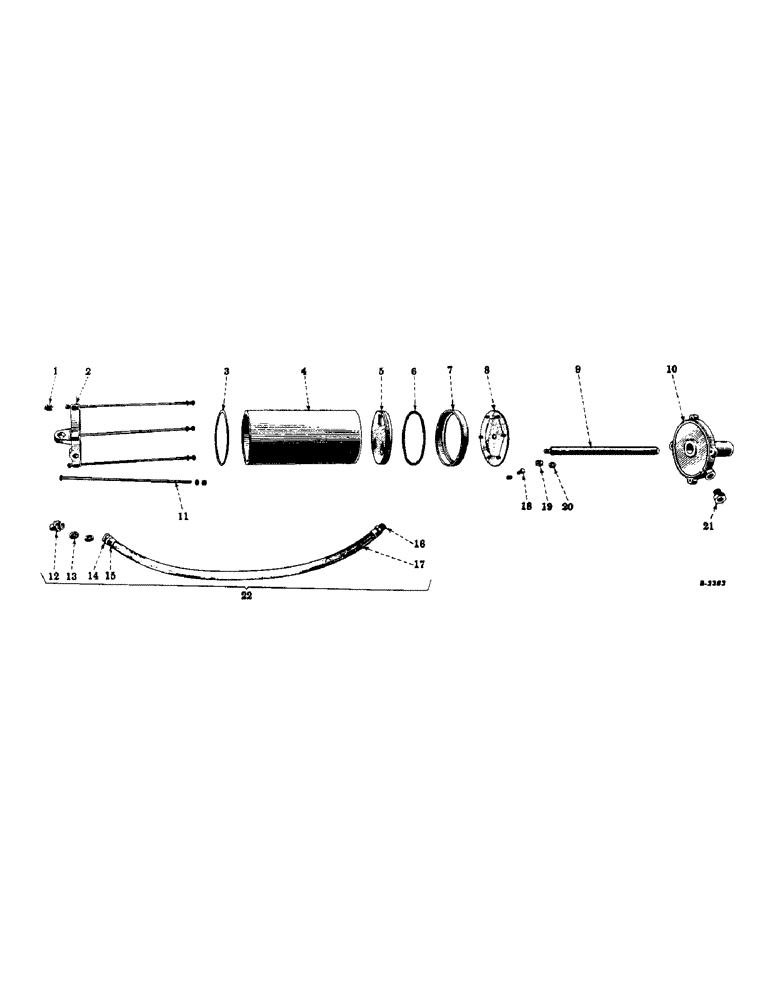 Схема запчастей Case IH FARMALL A - (145) - ATTACHMENTS, PNEUMATIC "LIFT-ALL" CYLINDER, 7 X 13-1/4 INCH Attachments