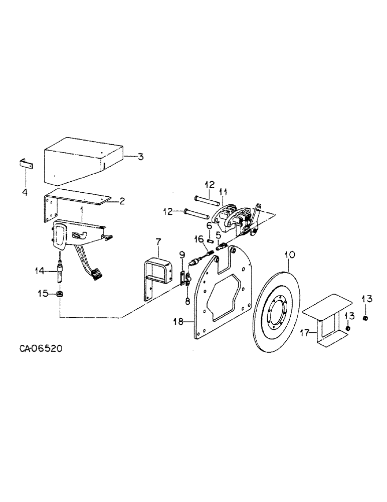 Схема запчастей Case IH 4386 - (04-10) - BRAKES, PARKING BRAKE, 4386 TRACTORS WITH SERIAL NO. 1501 AND ABOVE (5.1) - BRAKES