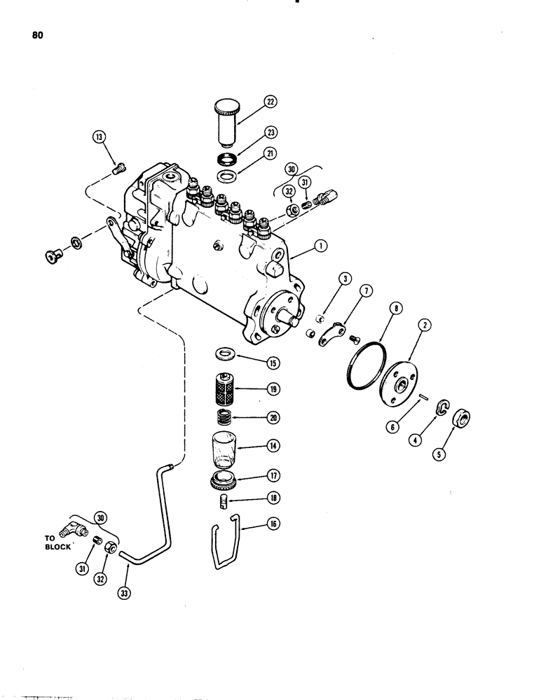 Схема запчастей Case IH 1070 - (0080) - FUEL INJECTION PUMP, 451B DIESEL ENGINE, WITH LUBE LINE ON OUTSIDE OF PUMP (03) - FUEL SYSTEM