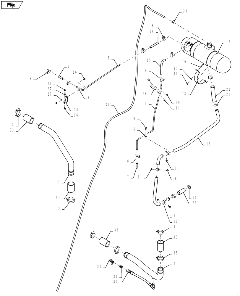 Схема запчастей Case IH 7130 - (10.406.02) - COOLING CIRCUIT, 6130/7130 (10) - ENGINE