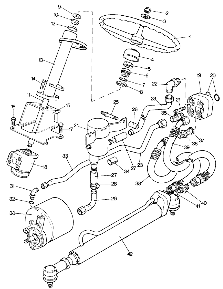 Схема запчастей Case IH 996 - (H07-1) - STEERING AND FRONT AXLE, HYDROSTATIC POWER STEERING - OPTIONAL EQUIPMENT, 990G, 995G, 996G Steering & Front Axle