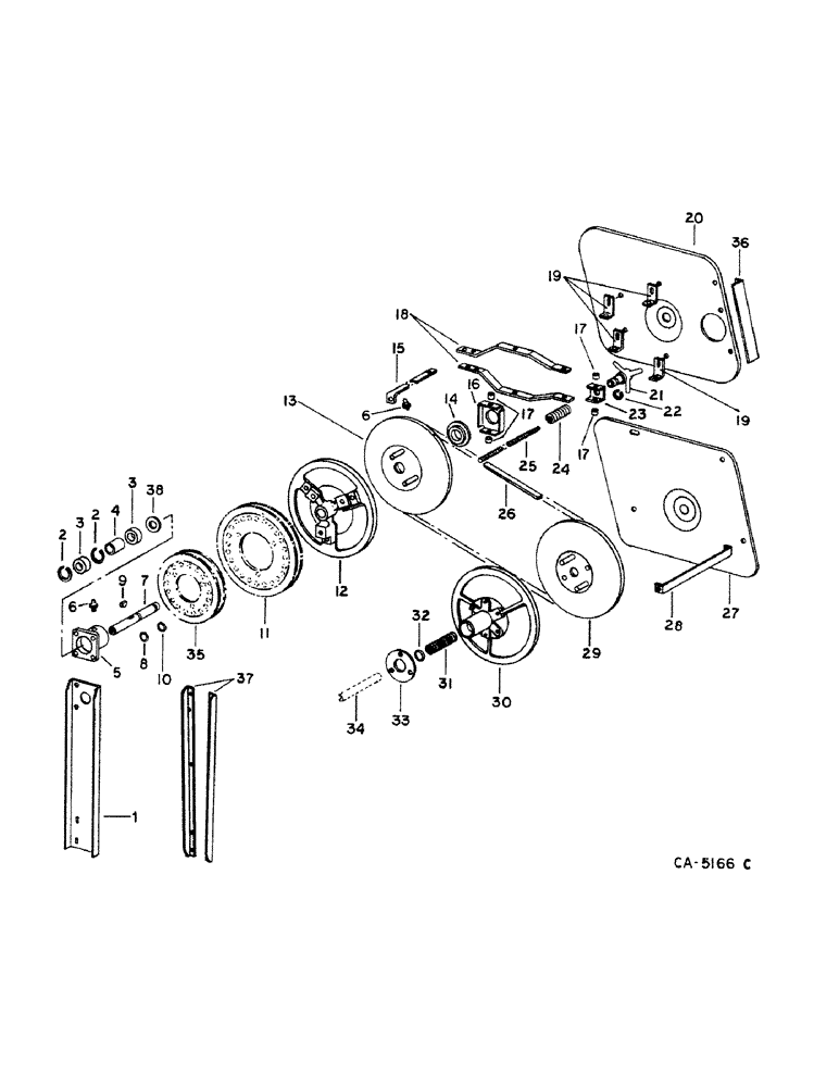 Схема запчастей Case IH 1460 - (24-04) - CLEANING FAN AND DRIVE, FAN DRIVE, S/N 12000 AND BELOW (15) - CLEANING