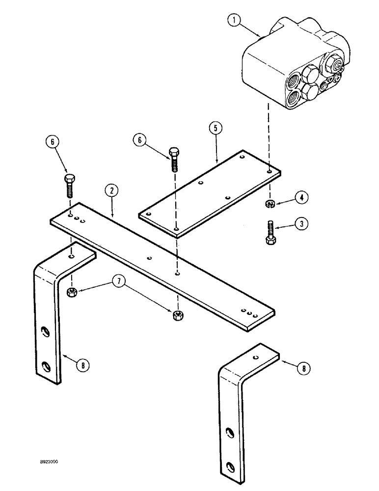 Схема запчастей Case IH 1666 - (5-38) - SELECTOR VALVE MOUNTING, POWER GUIDE AXLE (04) - STEERING