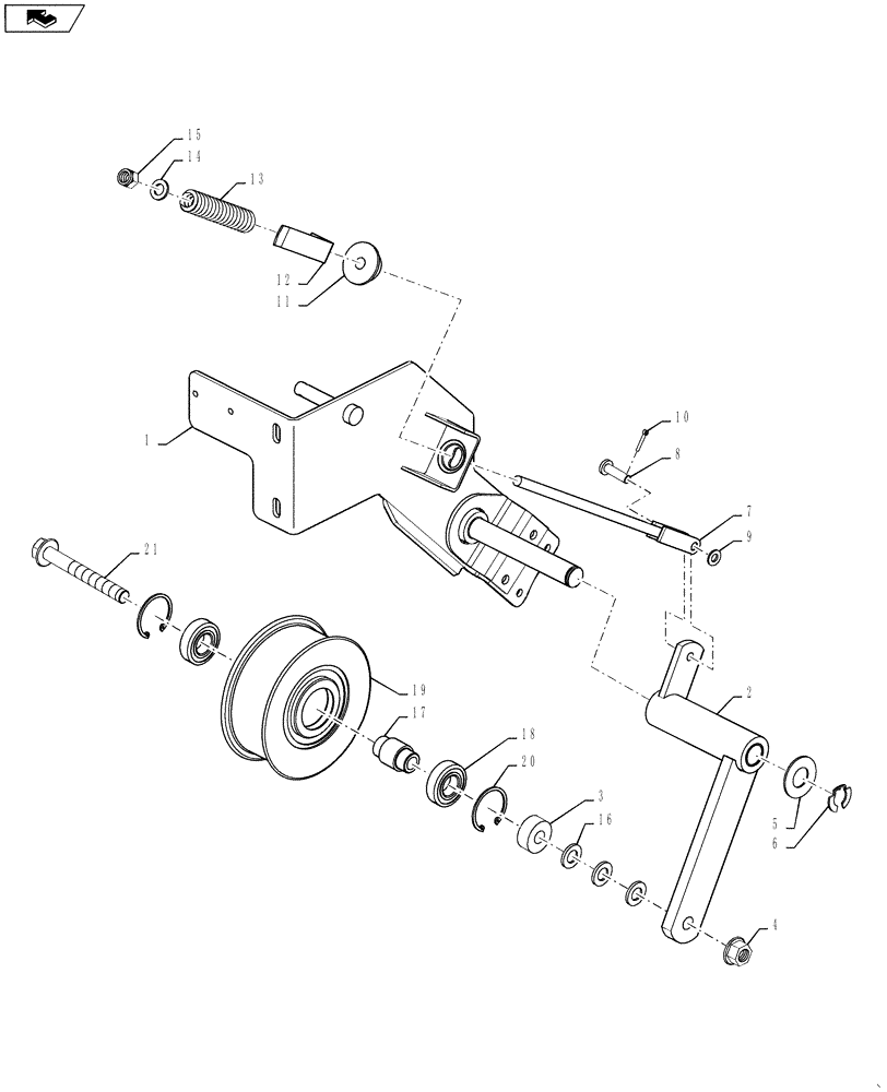 Схема запчастей Case IH 7230 - (80.180.14[02]) - TENSIONER, STANDARD DRIVE (80) - CROP STORAGE/UNLOADING