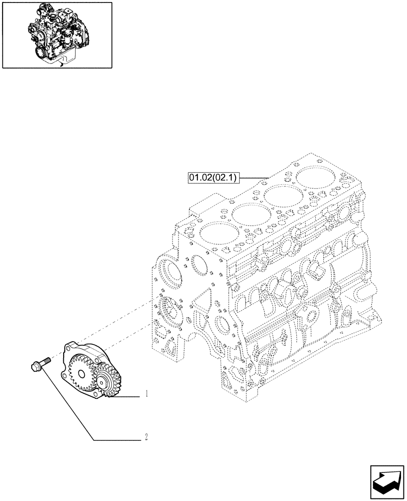 Схема запчастей Case IH WDX1202 - (01.13[2]) - OIL PUMP - ENGINE (01) - ENGINE