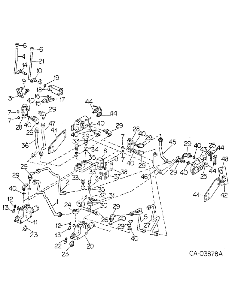 Схема запчастей Case IH 1568 - (10-21) - HYDRAULICS, AUXILIARY VALVES AND TUBES REAR (07) - HYDRAULICS