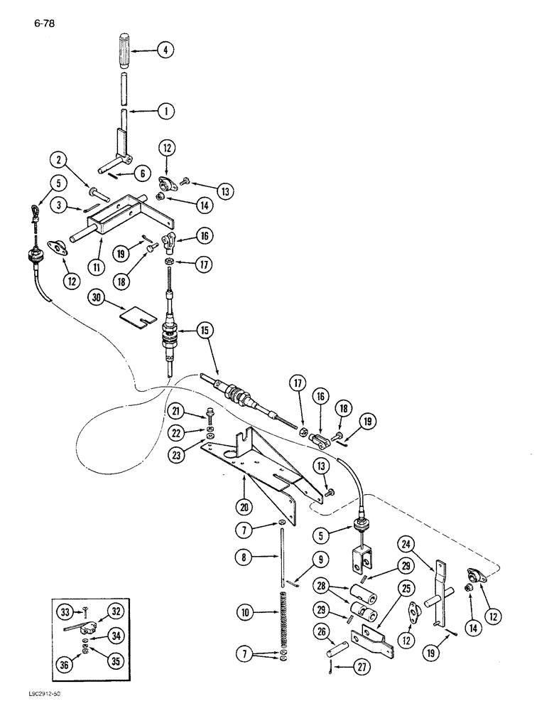 Схема запчастей Case IH 1680 - (6-078) - TRANSMISSION GEAR SHIFT CONTROL (03) - POWER TRAIN