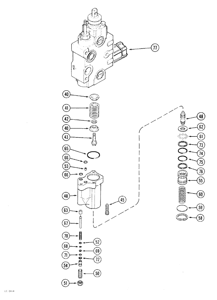 Схема запчастей Case IH 2096 - (8-054) - REMOTE VALVE SECTIONS, FIRST AND SECOND CIRCUITS (CONTD) (08) - HYDRAULICS