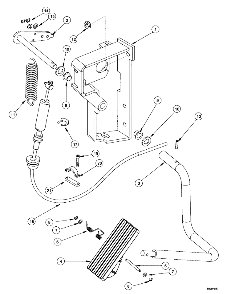 Схема запчастей Case IH MX220 - (3-048) - FOOT THROTTLE, MX180, MX200, MX220 (03) - FUEL SYSTEM