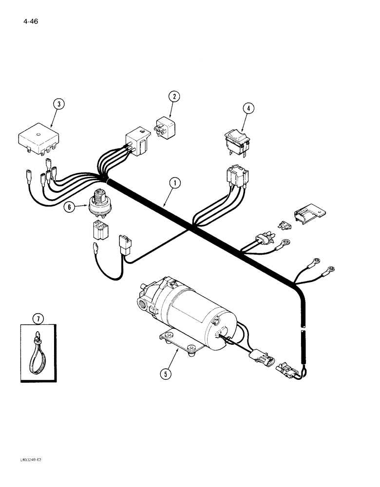 Схема запчастей Case IH 1844 - (4-46) - DRUM CHAIN OILER HARNESS (06) - ELECTRICAL SYSTEMS