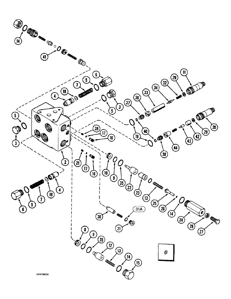 Схема запчастей Case IH 1660 - (8-064) - HEADER VALVE, PRIOR TO P.I.N. JJC0103800 (07) - HYDRAULICS