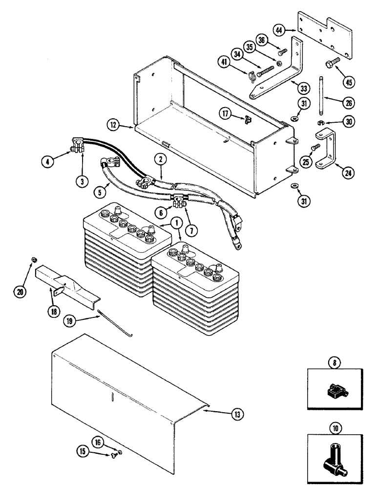 Схема запчастей Case IH 2096 - (4-080) - BATTERIES, BOX AND CABLES (04) - ELECTRICAL SYSTEMS