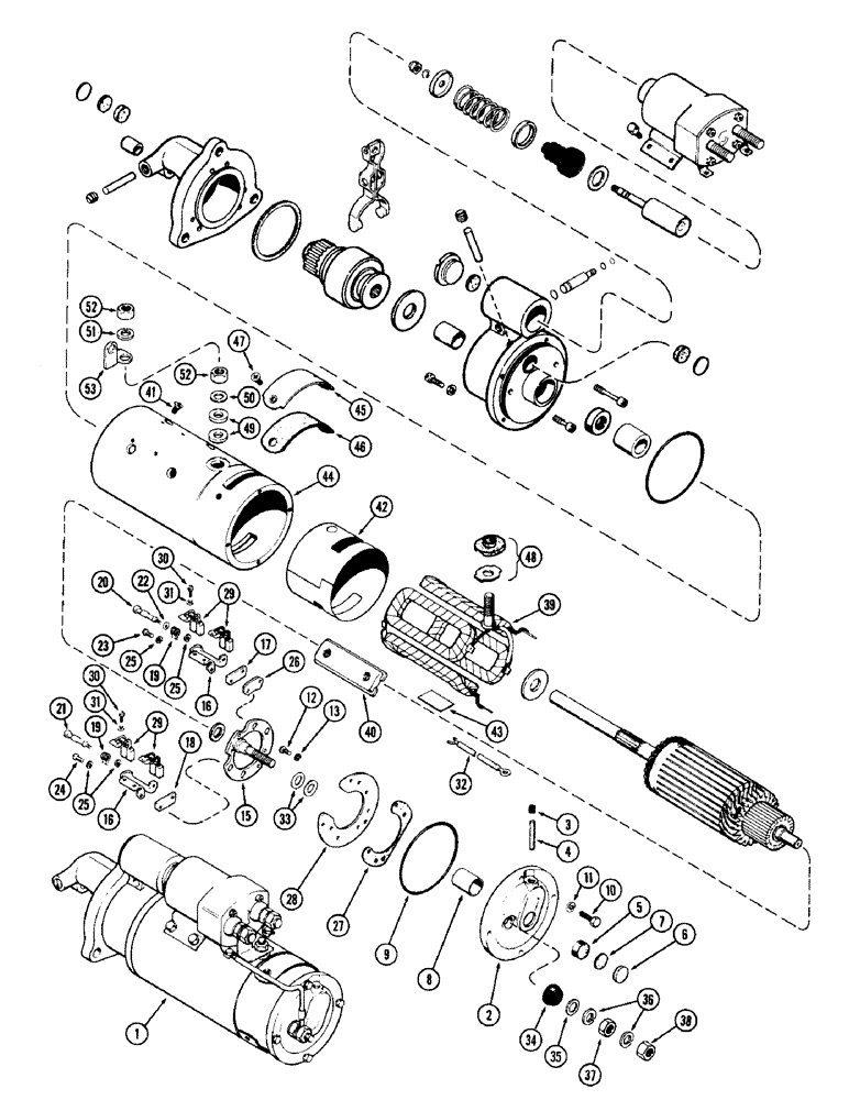 Схема запчастей Case IH 1470 - (052) - STARTING MOTOR (04) - ELECTRICAL SYSTEMS